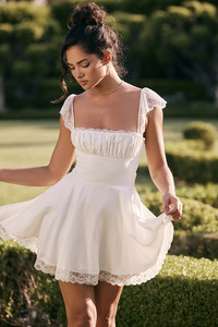 open lace back dress Zoella White Off The Shoulder Mini Dress