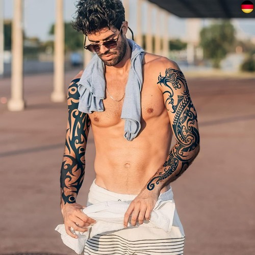 Qpout Semi-Permanent Temporäre Tattoos für Männer Frauen, 1-2 Wochen Lang An - Bild 4 von 7