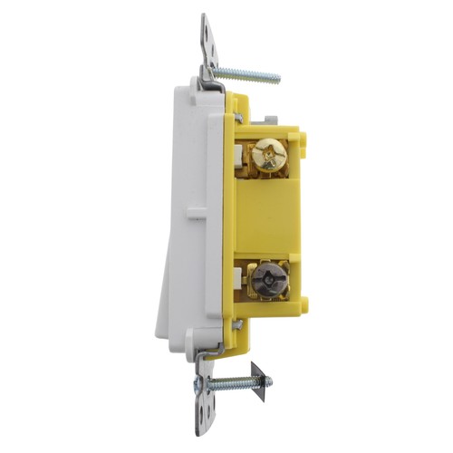 Hubbell RSD315W White 15A Decorator Smooth Rocker Bulk 3-Way Wall Light Switch - Picture 5 of 7