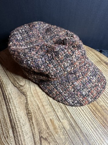2 David & Young Black and Brown Wooly and Tweed Newsboy Hat Cap Stretch One Size - Picture 3 of 16