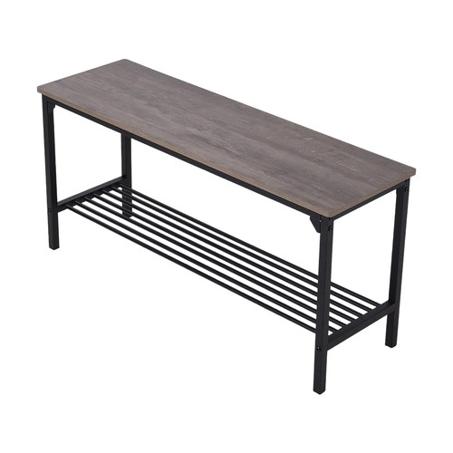 Industrial Dining Set Compact Bar Table with Bench & 2 Stools Kitchen Furniture - Picture 10 of 28