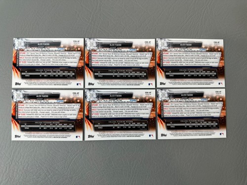 2018 Bowman Chrome Alex Faedo 1st Bowman refractor autógrafo lote 6 tarjetas/499 - Imagen 4 de 7