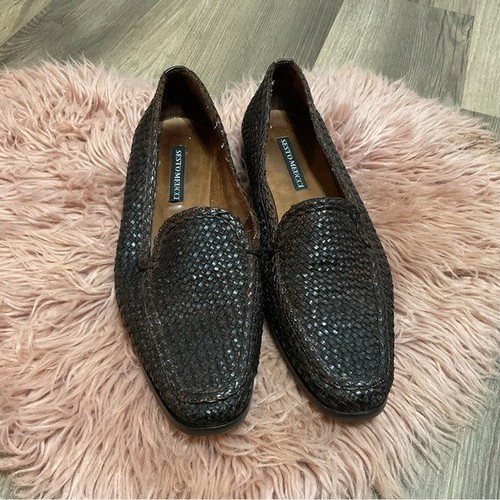 Mocasín de cuero marrón Sesto Meucci talla 8 hecho en Italia - Imagen 1 de 6