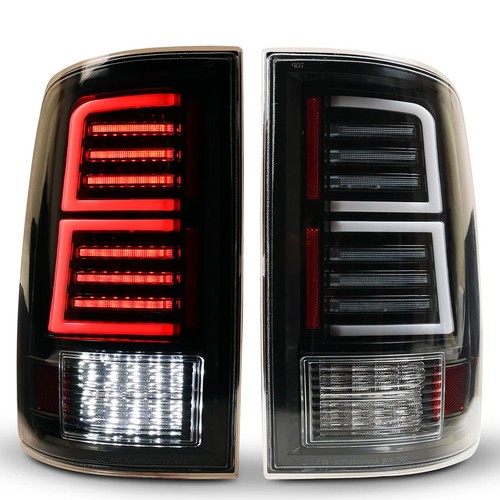 Black LED Sequential Tail Light Set w/ Clear Lens Fits 2009-2024 Dodge Ram - Picture 1 of 5