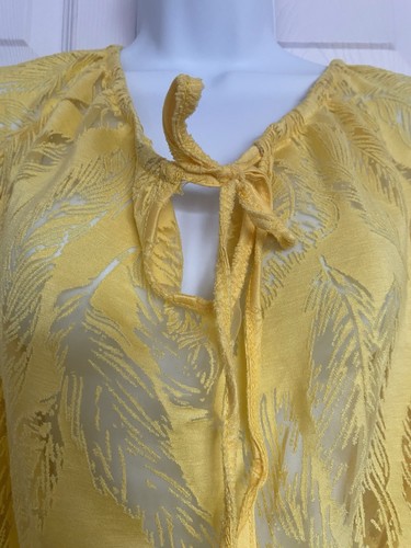 Women’s Club Z Collection Yellow Sheer Bathing Suit Cover Up With Elastic Waist - Picture 2 of 7