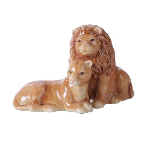Sitting Lions Ceramic Salt and Pepper Shaker Set 4.75 Inch S&P - Picture 1 of 4
