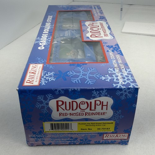 MTH RailKing 30-79183 Rudolph Reindeer Christmas Revolving Action Car New O - Picture 13 of 17