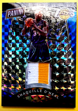 2017 BLUE PRIZM 09/15 LAKERS 2 COLOR PATCH Shaquille O'Neal The National SHAQ