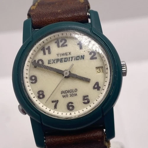 Vintage Timex Expedition Womens Green Watch Indiglo Works New Battery