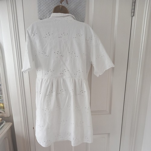 ZARA SHIRT DRESS SIZE 12/ WHITE/ COTTON / SUMMER ☀️ - Picture 4 of 4