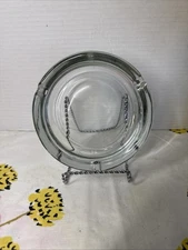 Vintage Round Clear Heavy 6" X1.75” 3 Slot Glass Ashtray 1.68lbs.