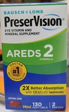 NEW PreserVision AREDS 2 Eye Vitamin & Mineral 130 Soft Gels Expires 2027