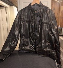 Men s Black Leather Jacket Calvin Klein Large