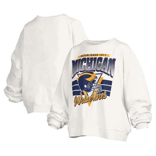 Damen Pressbox weiß Michigan Wolverines Janice Retro Logo Oversized Pullover - Bild 1 von 3