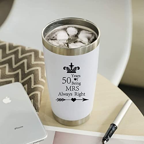 Set of 2 Wedding Engagementth Anniversary Tumblers for Couples Parents 20 OZ 50 - Picture 6 of 7