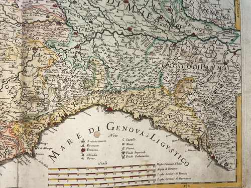 LOMBARDÍA ITALIA 1680 GIACOMO DE ROSSI- DA VIGNOLA MAPA ANTIGUO GRANDE - Imagen 4 de 12