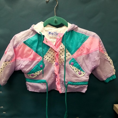 Vintage Windy Trail Youth Lined Hooded Windbreaker Jacket Color Block (M)3