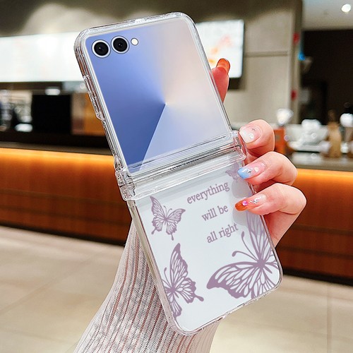 Funda rígida transparente con flor de libélulas Flip7 Flip6 5 4 3 para Samsung Galaxy Z - Imagen 30 de 31