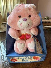 Vintage Care Bear  Love A Lot Bear  13  w/ Original Box And Booklet 1983 Kenner