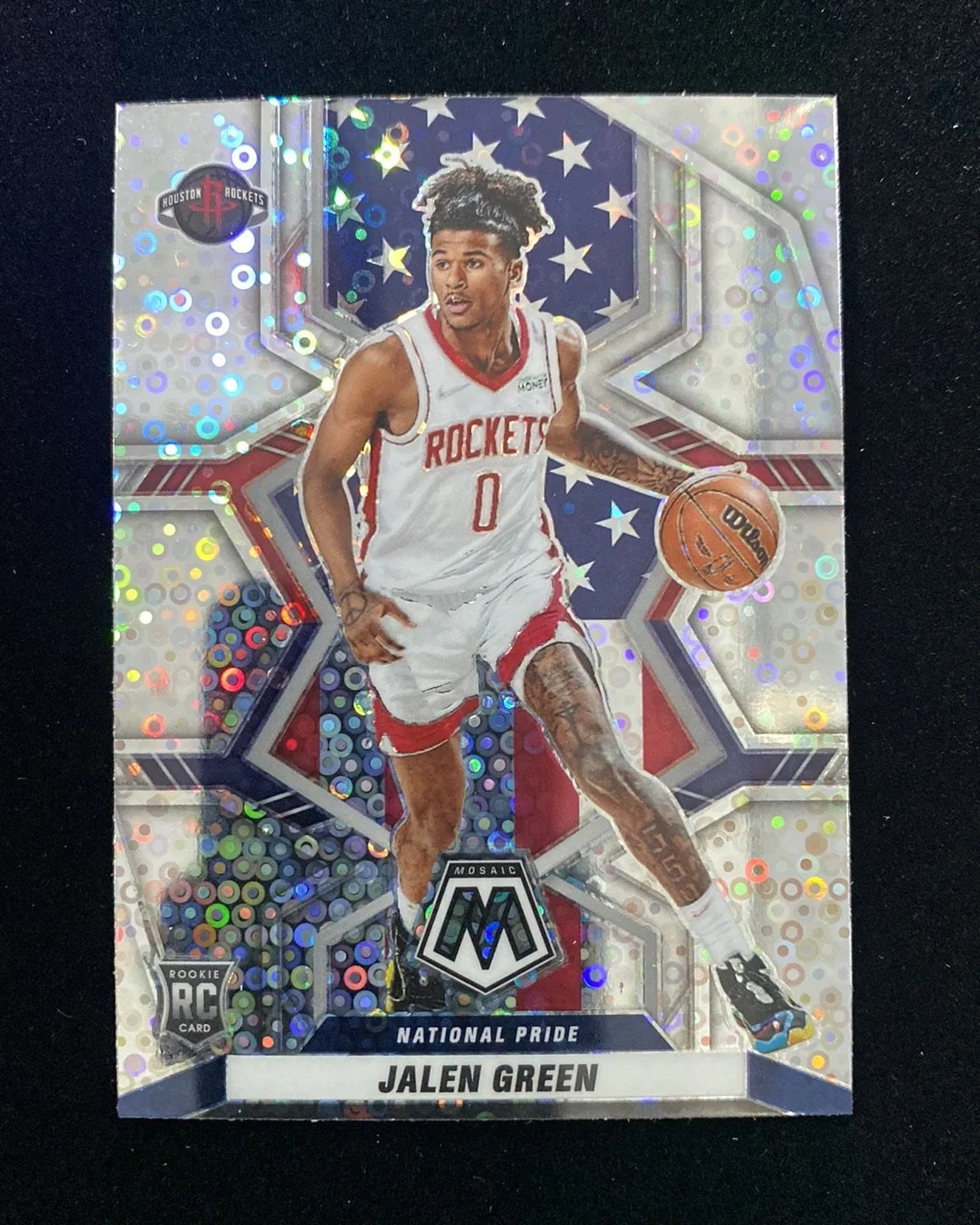 2021-22 Panini Mosaic Rookie Silver Disco Prizm #259 Jalen Green Rockets JY