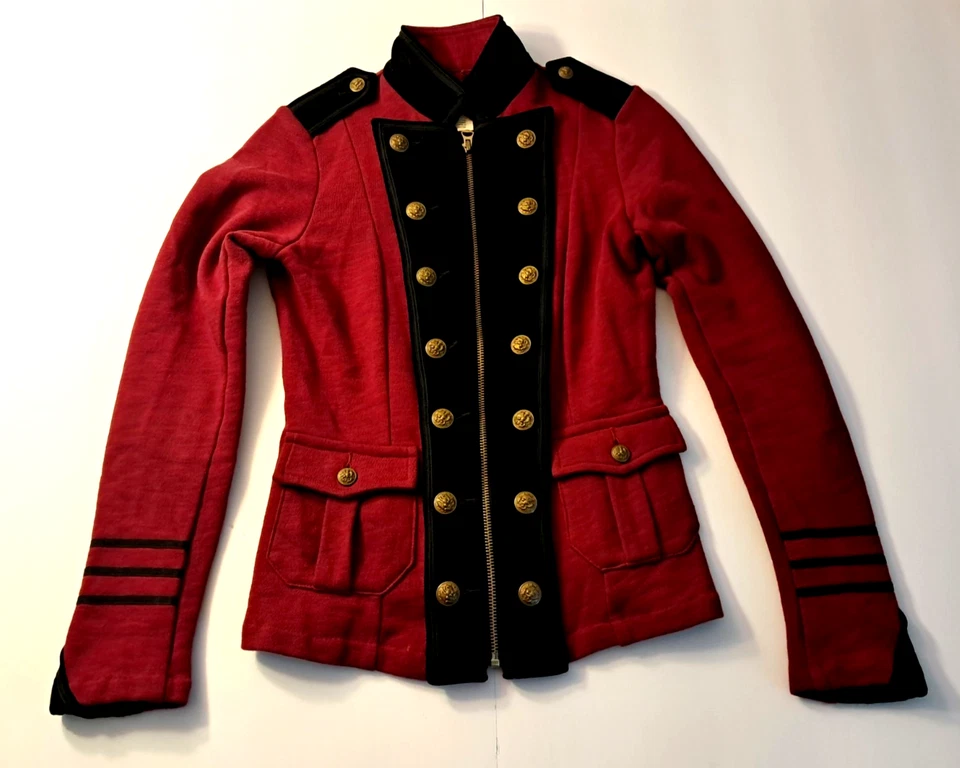 Ralph Lauren DENIM & SUPPLY RED BLACK GOLD BUTTON BAND MILITARY JACKET XS - Image 2 of 4
