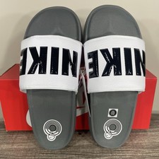 Nike Offcourt Slip On Slides Sandals BQ4639-001 Black White Gray Men Size 9