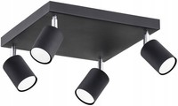 Deckenspot Schlafzimmer 4-Flammig Schwarz GU10 B:30 Cm Deckenstrahler Wohnzimmer