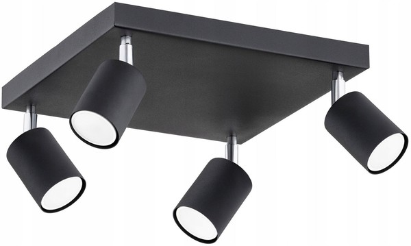 Deckenspot Schlafzimmer 4-Flammig Schwarz GU10 B:30 Cm Deckenstrahler Wohnzimmer-image