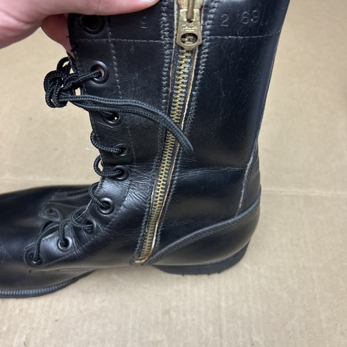 Vintage 1969 Ro-Search Black Leather 60s Vietnam Military Combat Boots Size 9R - Picture 15 of 22