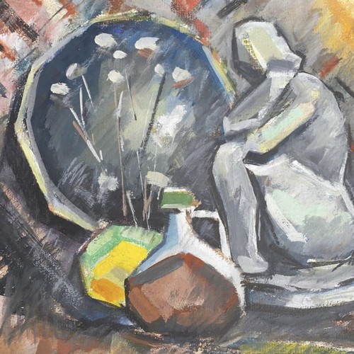 Pair 1950s Original Paintings 19.75” x 13.75” Vintage Mid Century Modern - Picture 5 of 10