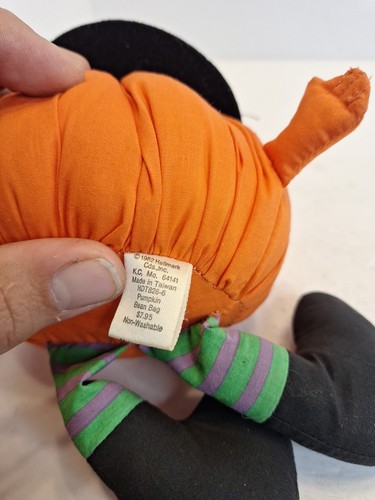 Vintage 1982 Hallmark Jack-O-Lantern strega zucca strega Halloween spettrale carino - Foto 6 di 7