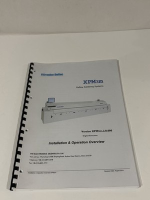 Vitronics Soltec XPM3m Installation  And Operation Overview Soldering  Systems