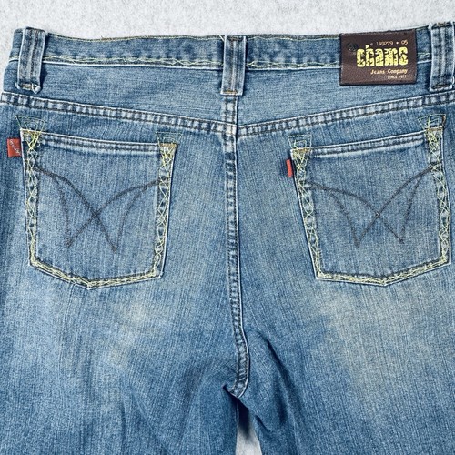 Jean Shorts Jorts Embroidered 38x11 Y2K Streetwear Skater Chams Hip Hop Baggy - Picture 6 of 15