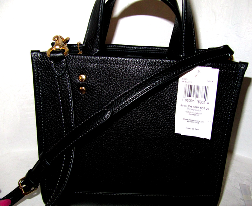 Coach CO971 Dempsey Tote Crossbody Bag Black Leather Pebbled NWT $378 - Picture 6 of 9