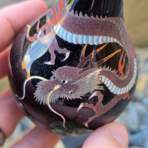 Japanische antike Cloisonne Vase Drache außergewöhnliche Qualität Meiji Namikawa ? - Bild 4 von 22