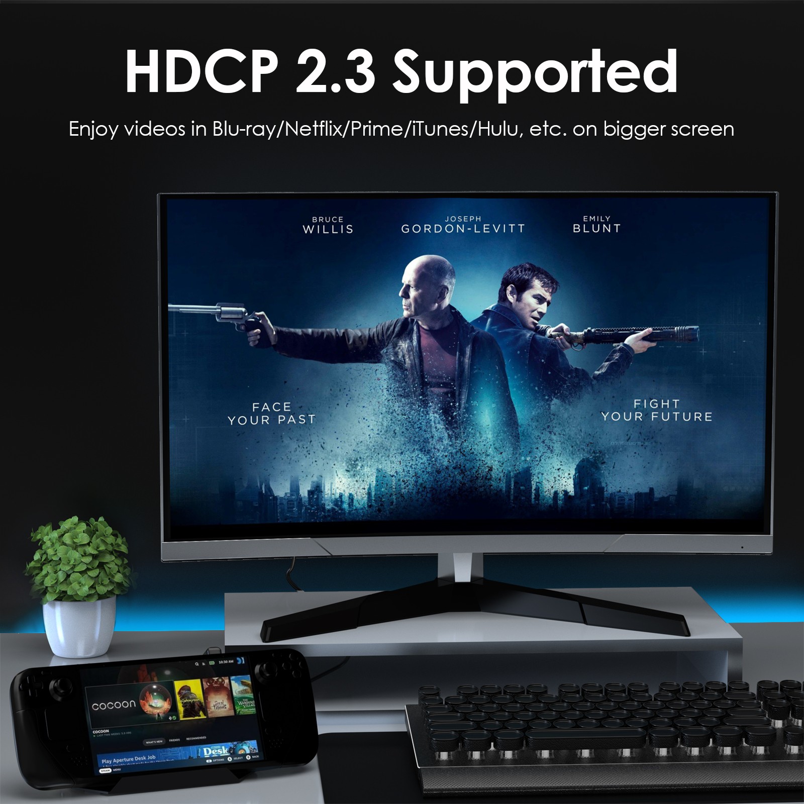 Docking Station for Steam Deck/ROG 6-in-1 USB-C Hub HDMI2.0 4K 144Hz 100W PD IN