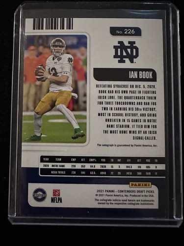 Selecciones del draft Panini Contenders 2021 - Boleto universitario autógrafos libro Ian #226... - Imagen 2 de 2