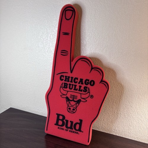VTG Chicago Bulls Bud King Of Beers This Buds For You Go Bulls Foam Finger Hand - Picture 8 of 10