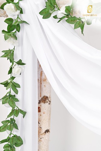 Wedding Arch Draping Fabric,2 Panels 28" x20ft White Wedding Arch Drapes for ... - Picture 8 of 9