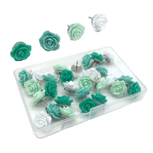 30Pcs Decorative Floret Pushpins Floral Thumb Tacks for Wall Bulletin Board Map - Picture 9 of 10