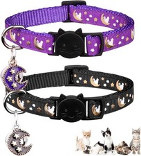 Breakaway Cat Collars Adjustable Kitten Collar with Bell 2 Pack
