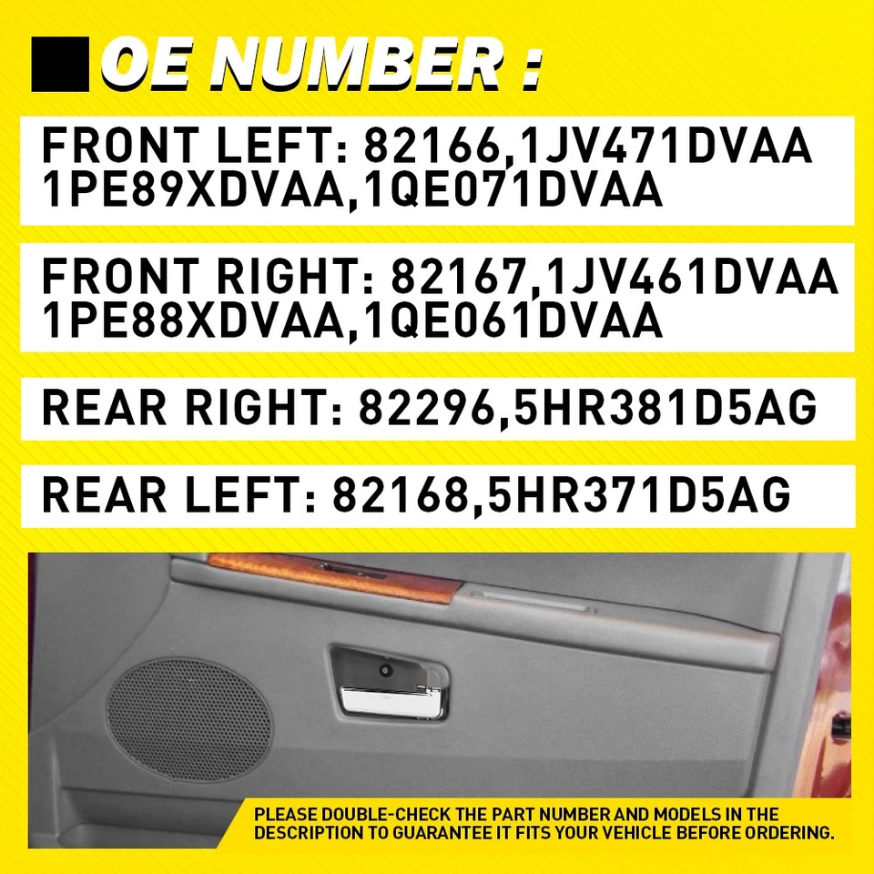 Manijas de puerta interiores grises para Jeep Grand Cherokee 2005 2006 2007 2010 4-40X Foto 3 de 4