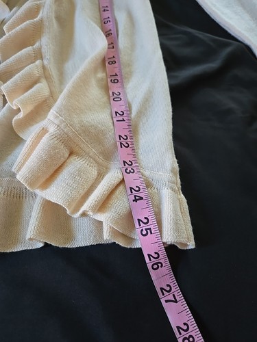 Women’s Ruffle Cardigan Merino Wool Brooks Brothers Sz XS Cream Classic Staple  - Bild 8 von 8