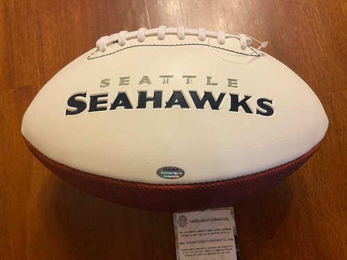 Steve Largent Signed Seattle Seahawks Full Size Logo NFL Football w/HOF Inscript - Picture 3 of 6