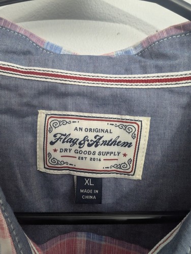 Camisa con botones A3 Flag & Anthem 257885 para hombre Rangerville a cuadros calce ajustado talla XL - Imagen 2 de 3