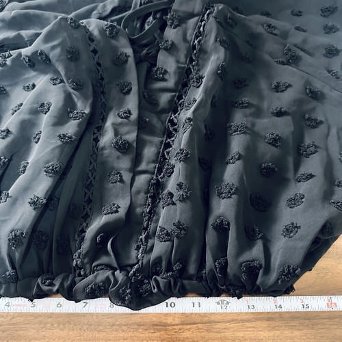 Womens Sheer Whimsigoth Dress Black Fairy Grunge Dark Romantic Swiss Dot - Picture 7 of 8