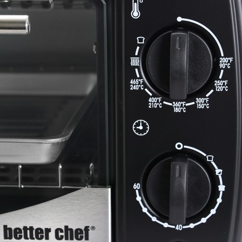 Horno tostador Better Chef 9 litros - negro con frente de acero inoxidable - Imagen 4 de 5