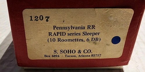 S. SOHO & CO HO Scale Brass RAPID Series Sleeper Roomettes 6 DB Pennsylvania - Bild 10 von 10