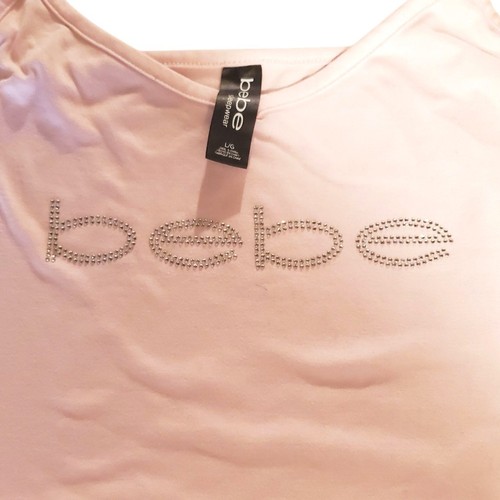 Bebe Damen-Tanktop Strass Logo hellrosa Größe Large Y2K  - Bild 2 von 3