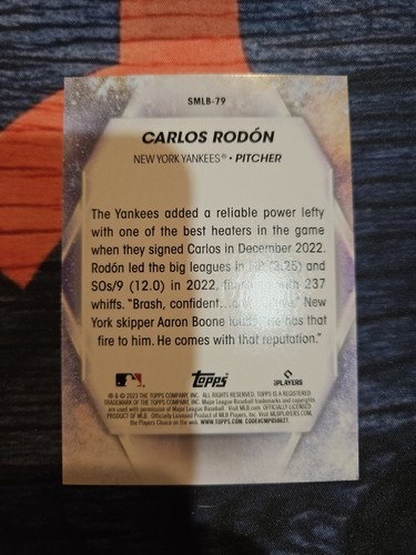2023 Topps Update Series - Stars of Mlb Carlos Rodon #SMLB-79 Red /75 - Picture 2 of 2